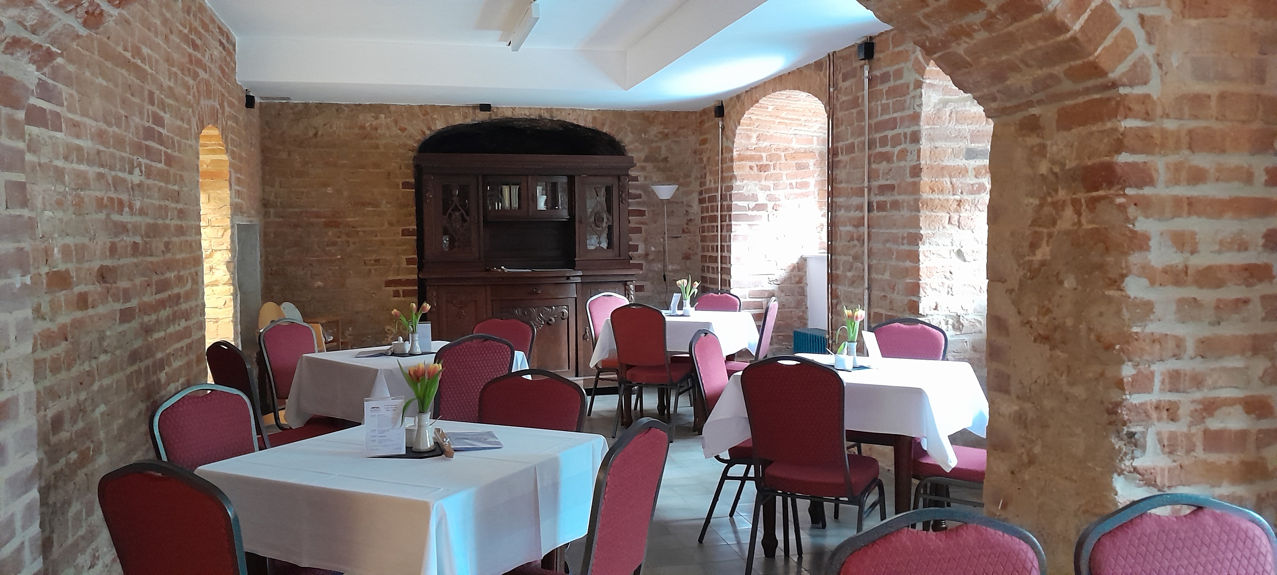 Blick in das Cafe im Barockschloss Griebenow