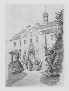 Barockschloss zu Griebenow, historische Zeichnung