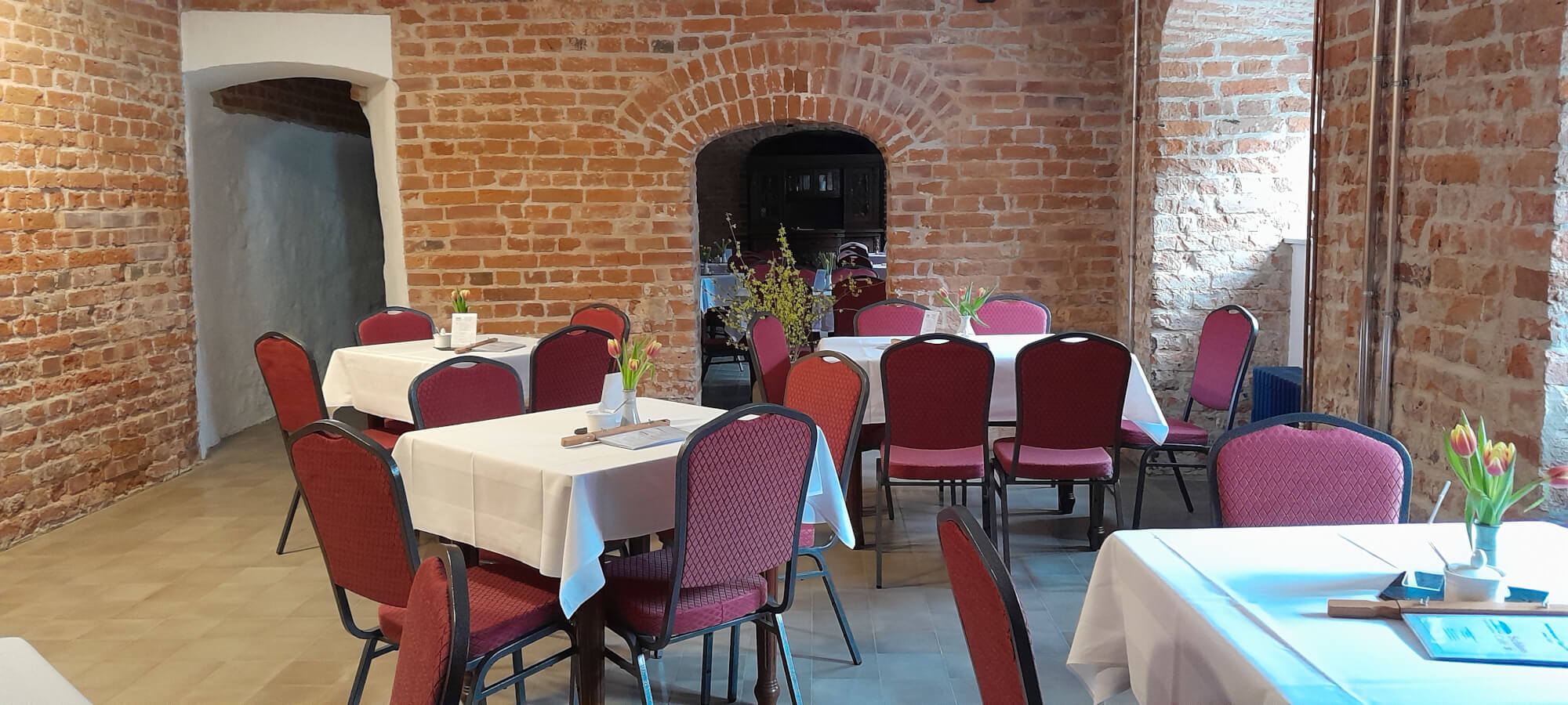 Blick in das Café im Barockschloss zu Griebenow