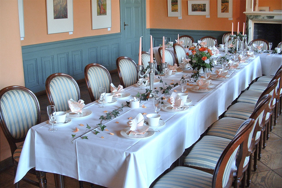 Blick in das Cafe im Barockschloss Griebenow