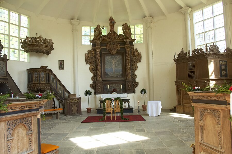Innenansicht der Schlosskapelle in Griebenow